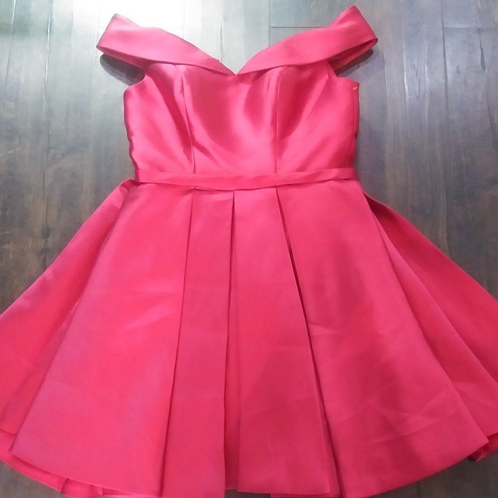 Red Satin Corset Cocktail Dress